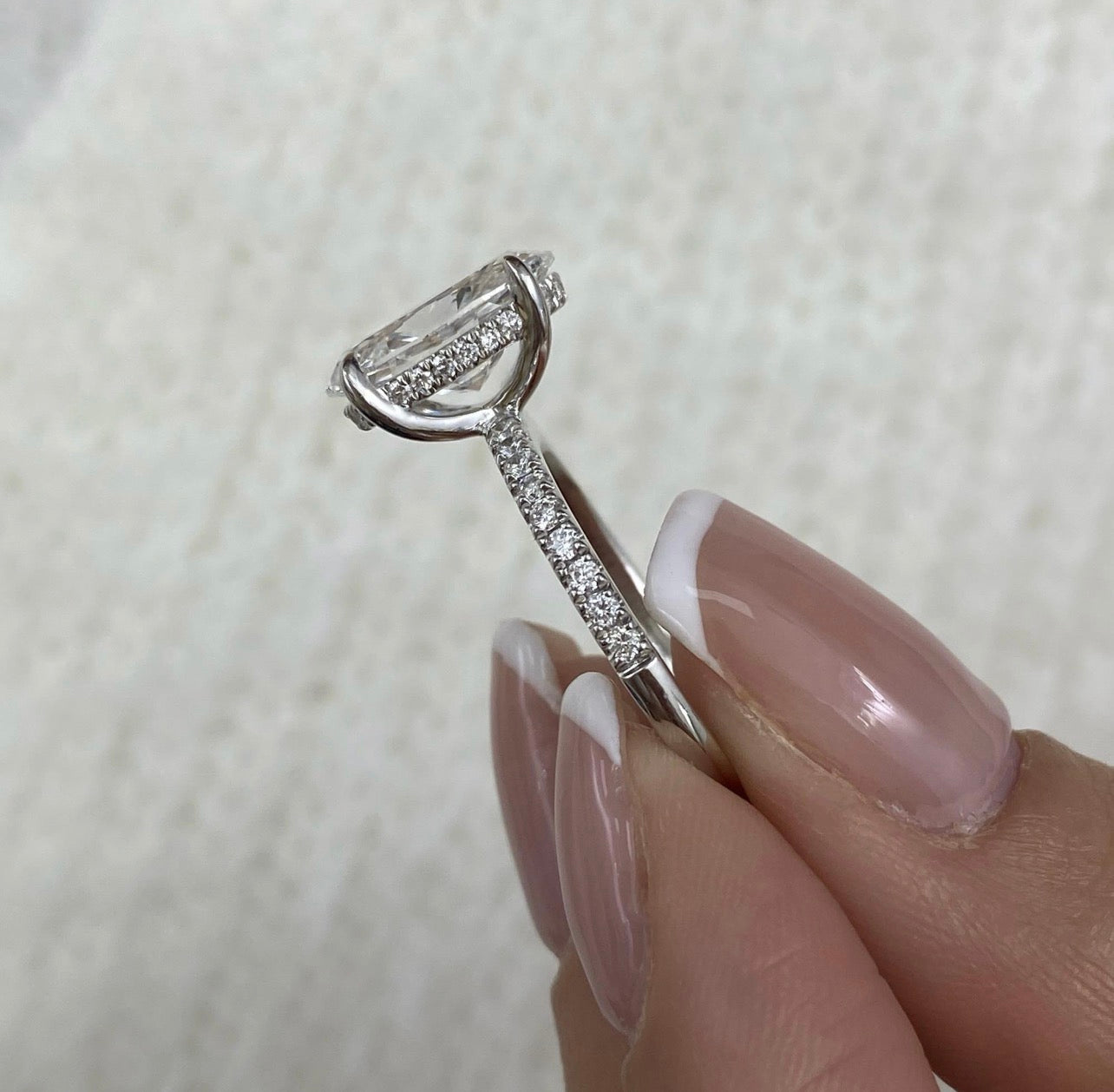 2.80ct Oval Hidden Halo Set Pavé Band Ring