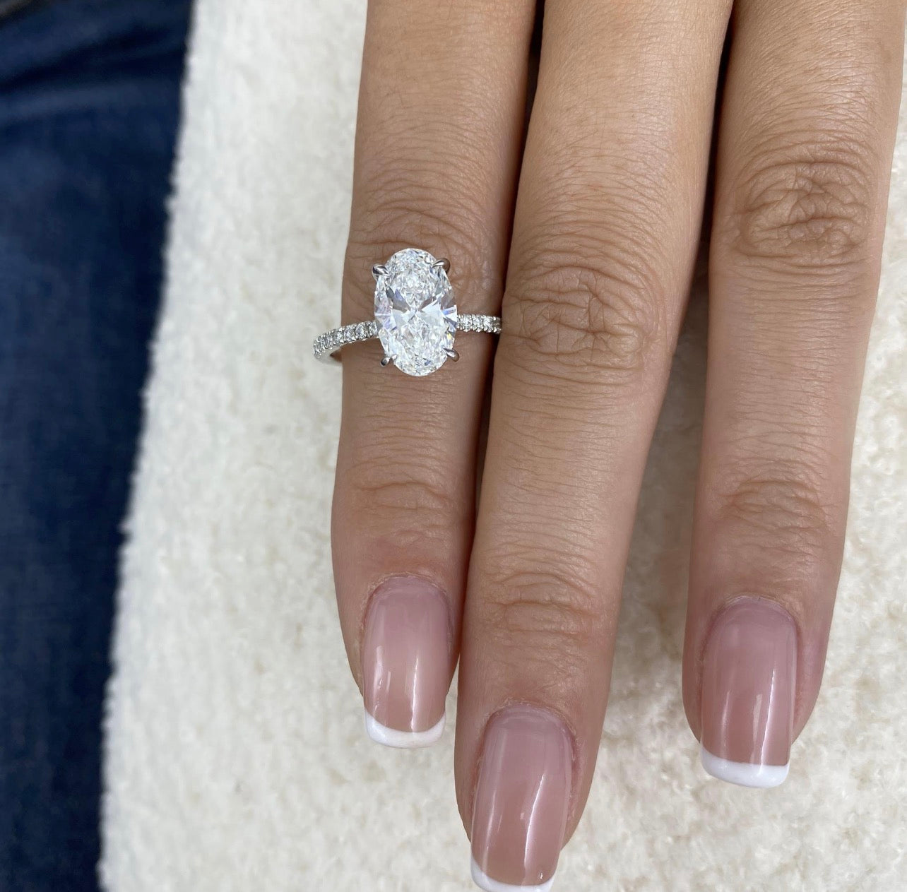 2.80ct Oval Hidden Halo Set Pavé Band Ring
