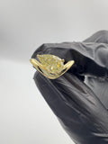 1.00ct Pear Fancy Yellow Diamond Curvy Band Pinky Finger Ring