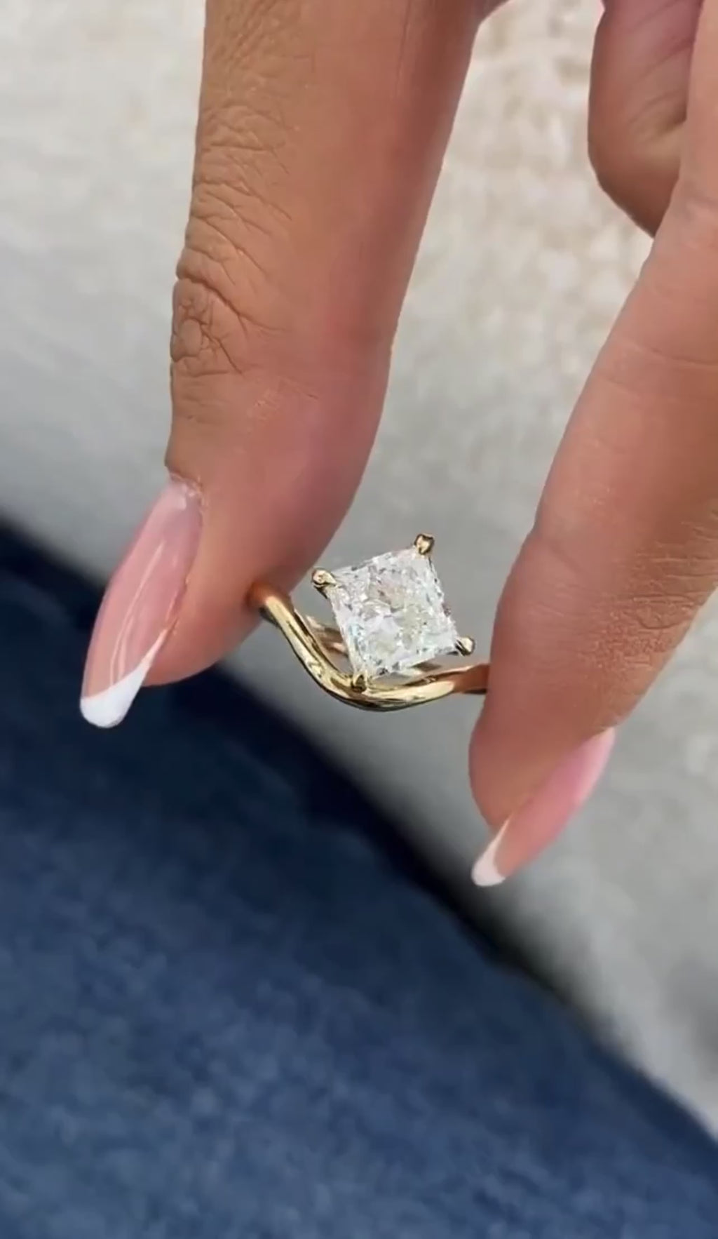 2.00ct Princess Cut Pinky Finger Ring