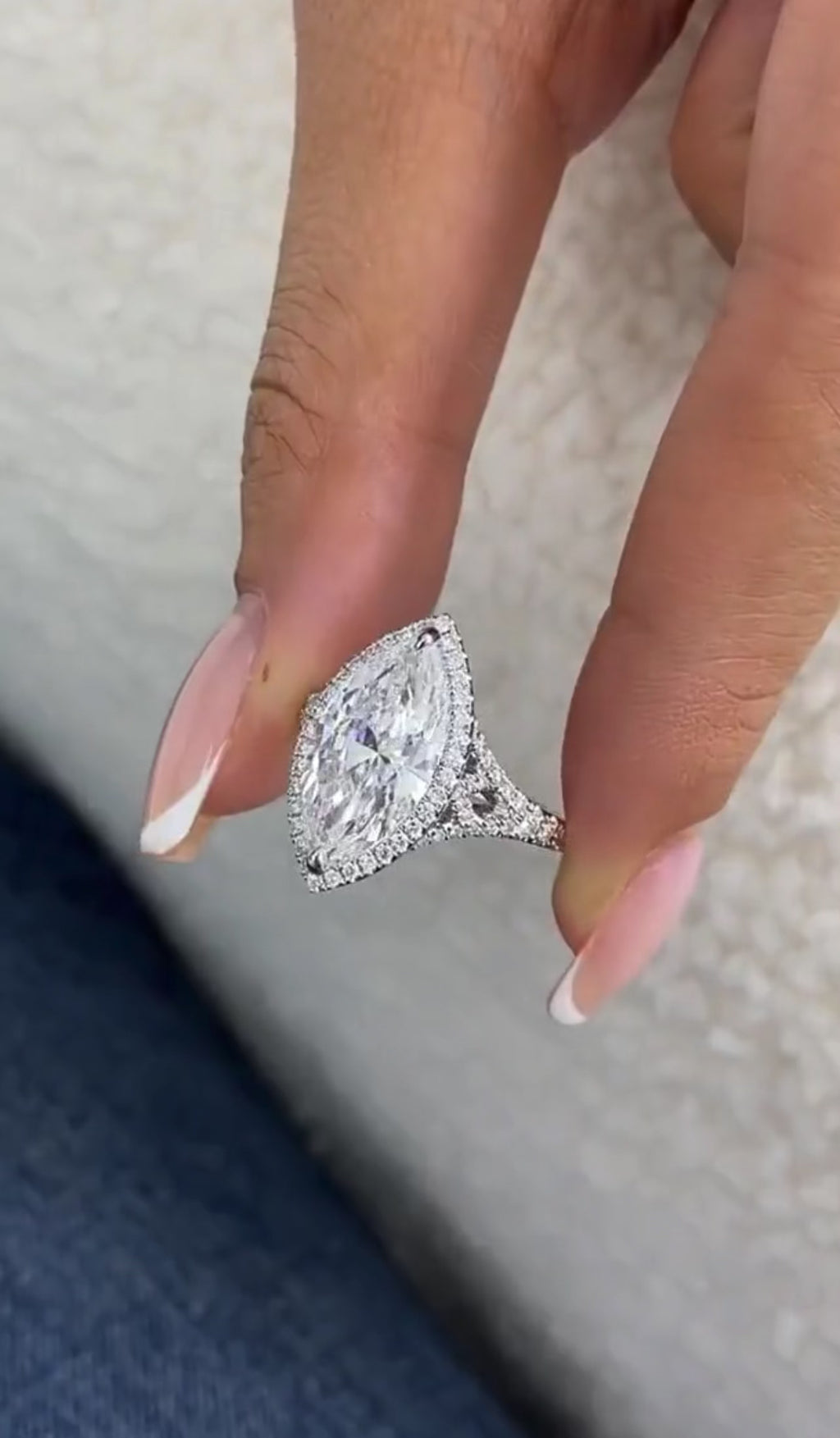 4ct Marquise Cut Split Band Engagement Ring