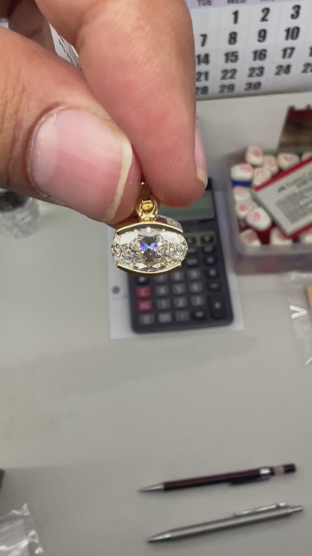 2.50ct Oval East West Set Pendant