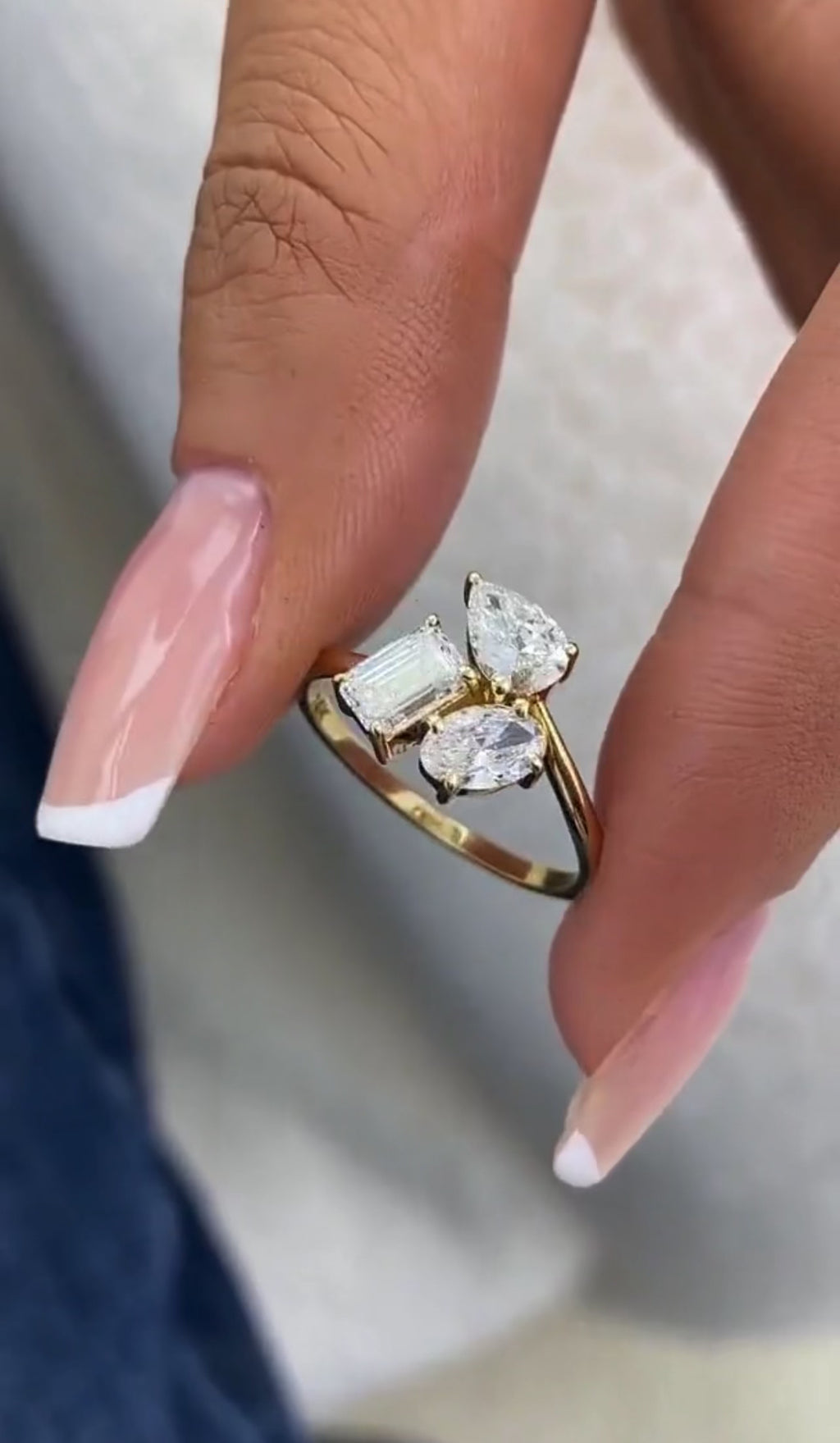 1.50ct Three-Stones Mixed Shape Wedding Ring