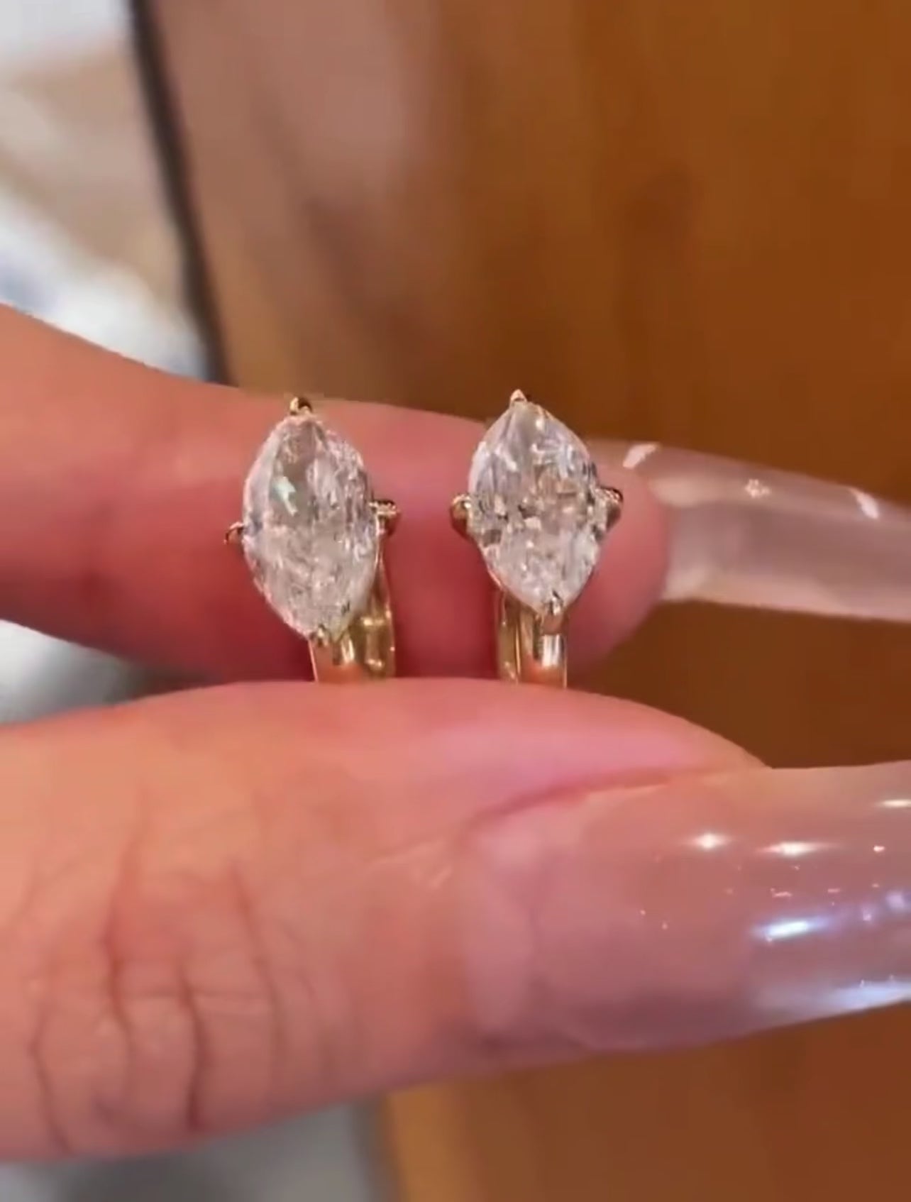 4ct Marquise Hoop Earrings