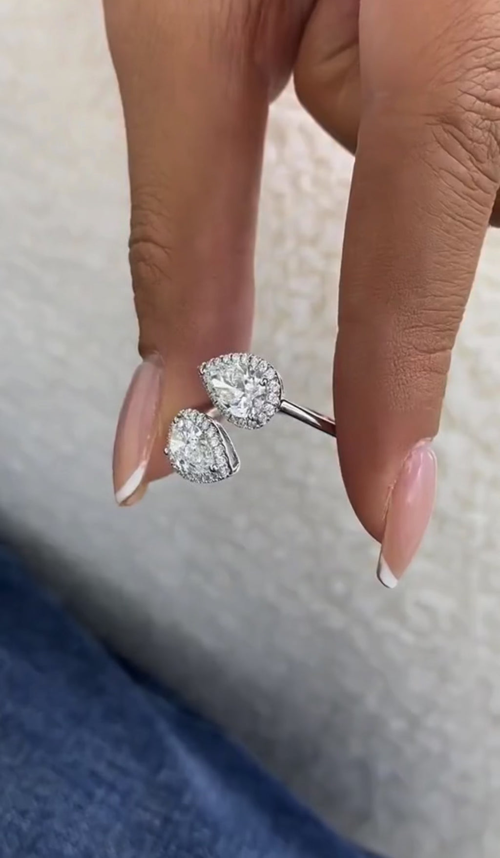 2.30ct Pear Cut Halo Wedding Ring