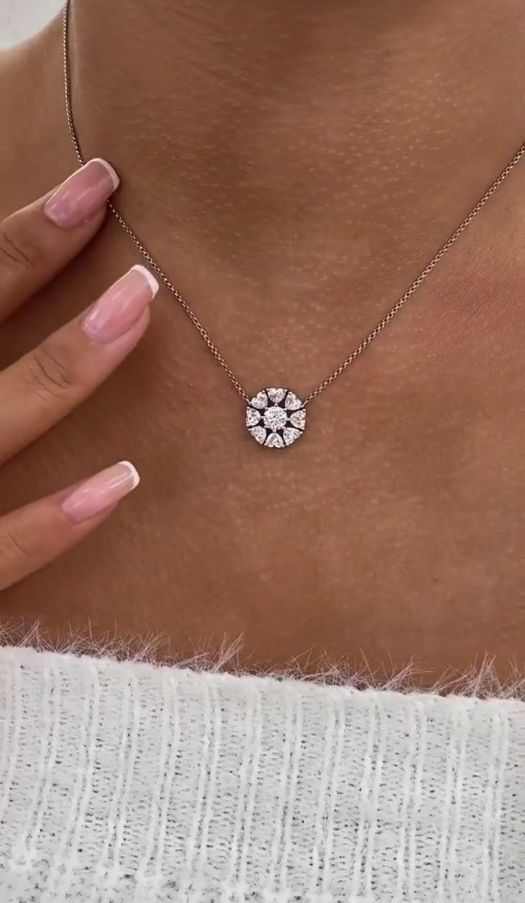 2ct Heart & Round Cut Diamond Pendant Necklace