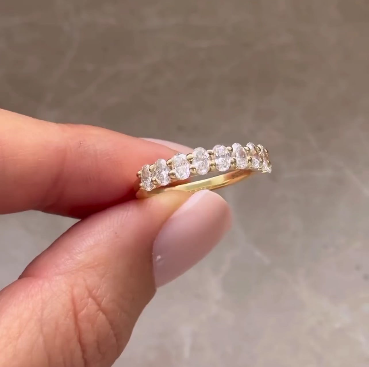1.35ct Oval Half Eternity Band