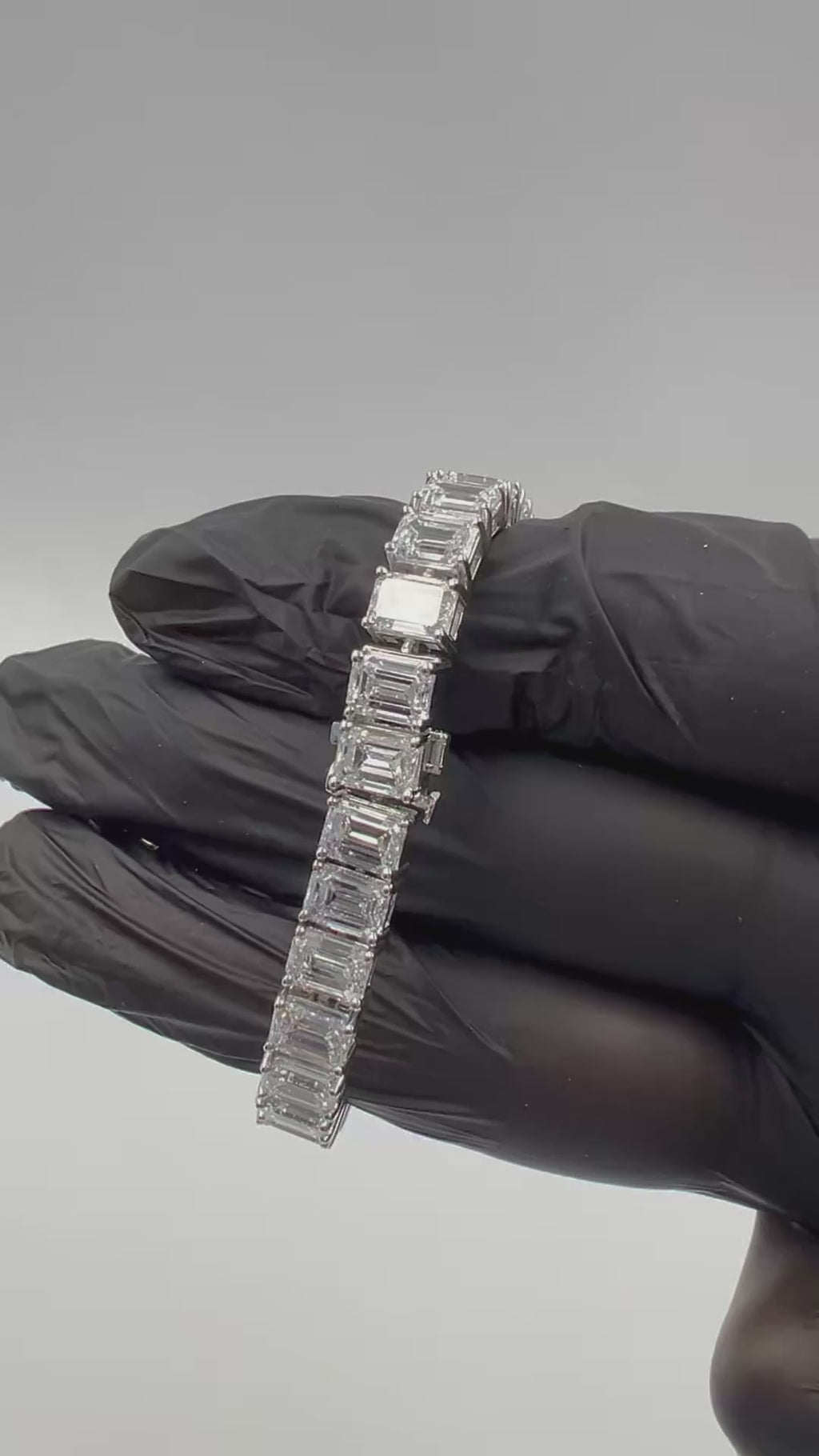 30ct Emerald Cut Diamond Tennis Bracelet
