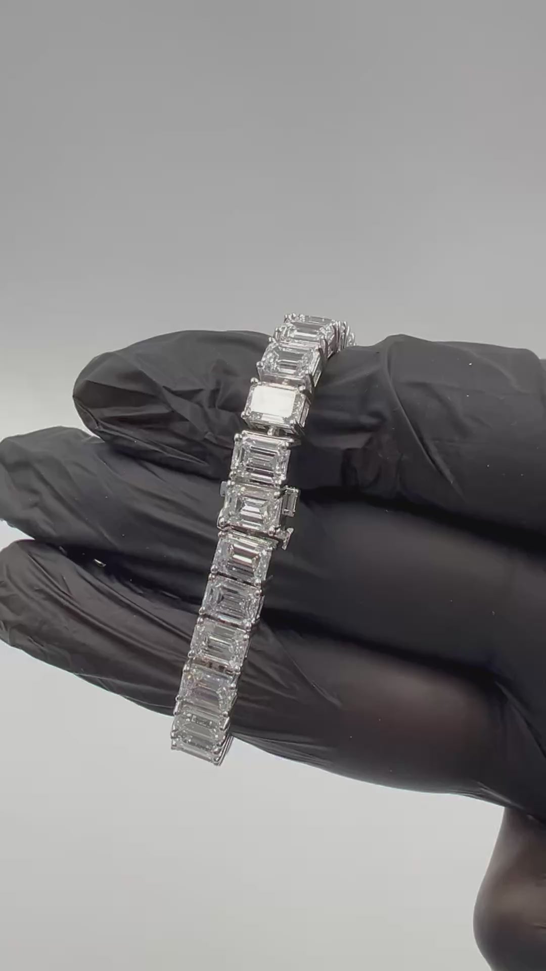 30ct Emerald Cut Diamond Tennis Bracelet