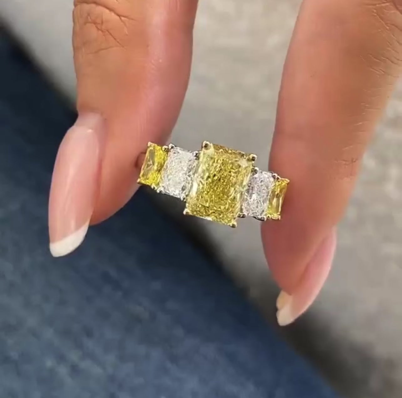 4.5ct Radiant Cut Fancy Proposal Ring