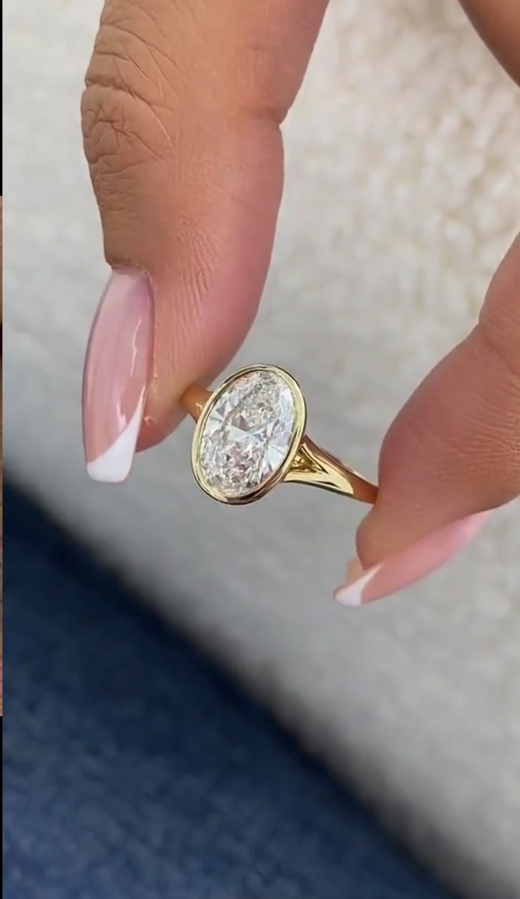 Oval Cut Bezel Set Proposal Ring