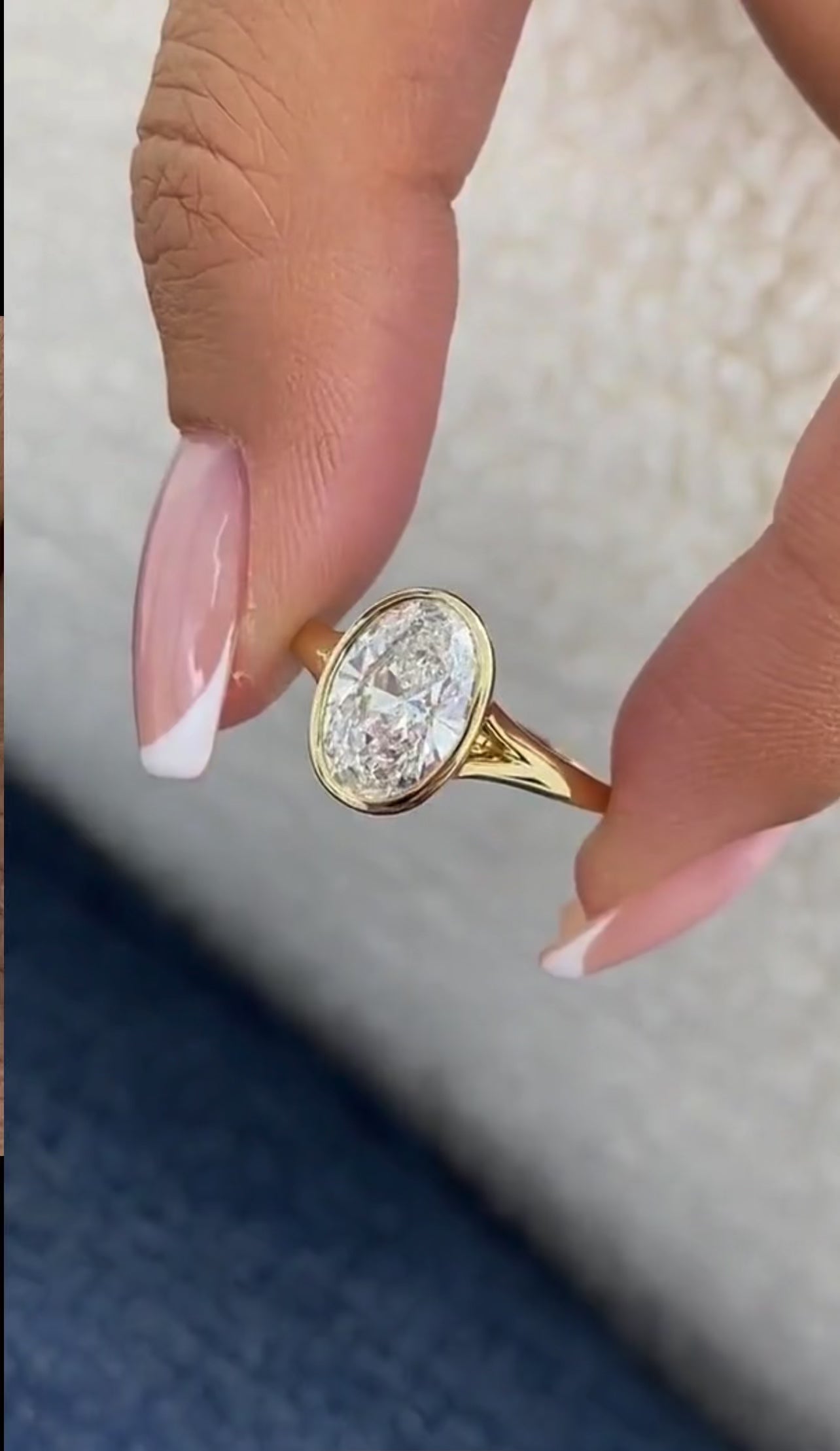 Oval Cut Bezel Set Proposal Ring