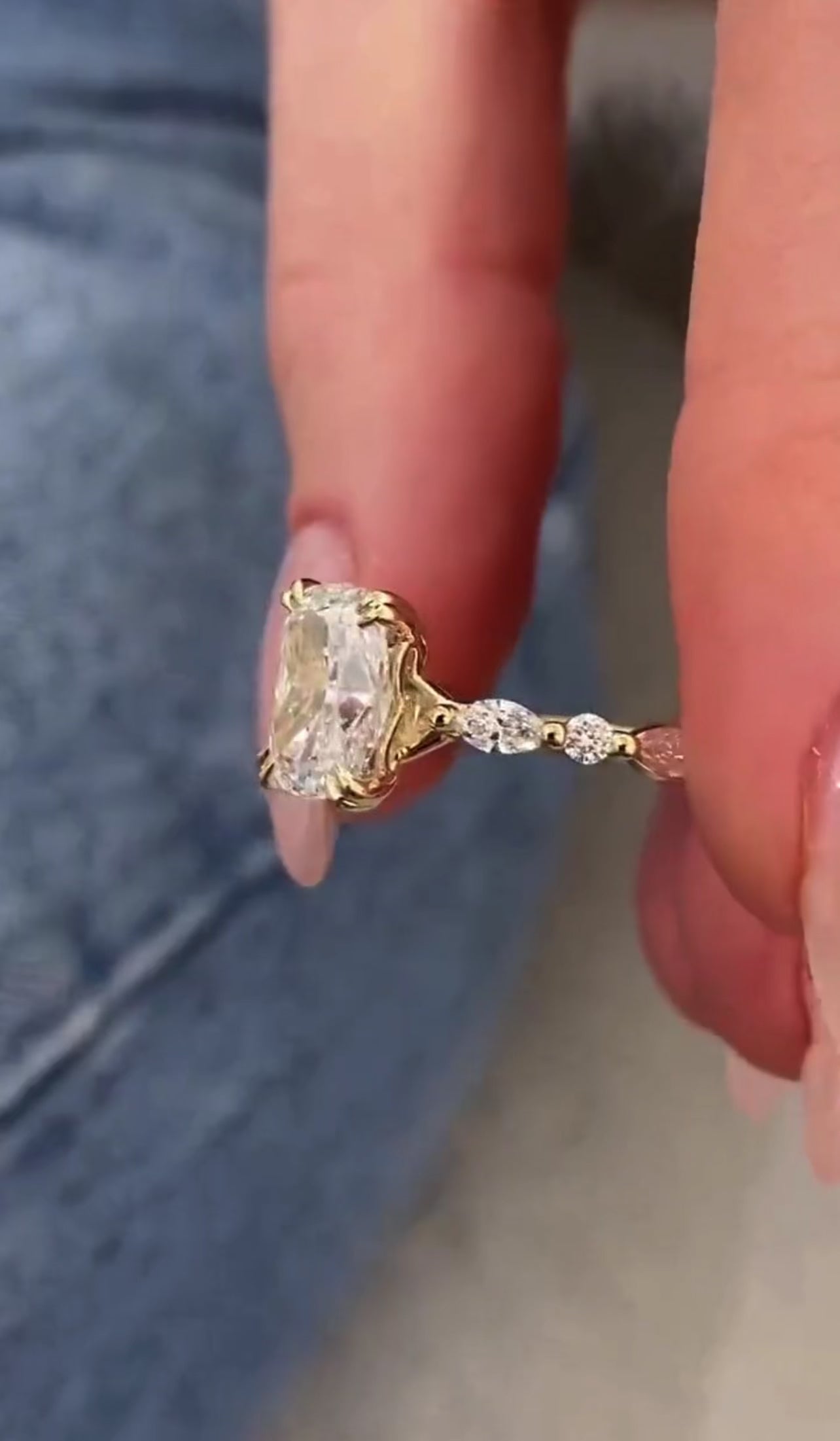 2.50ct Cushion Cut with Floral Band Ring