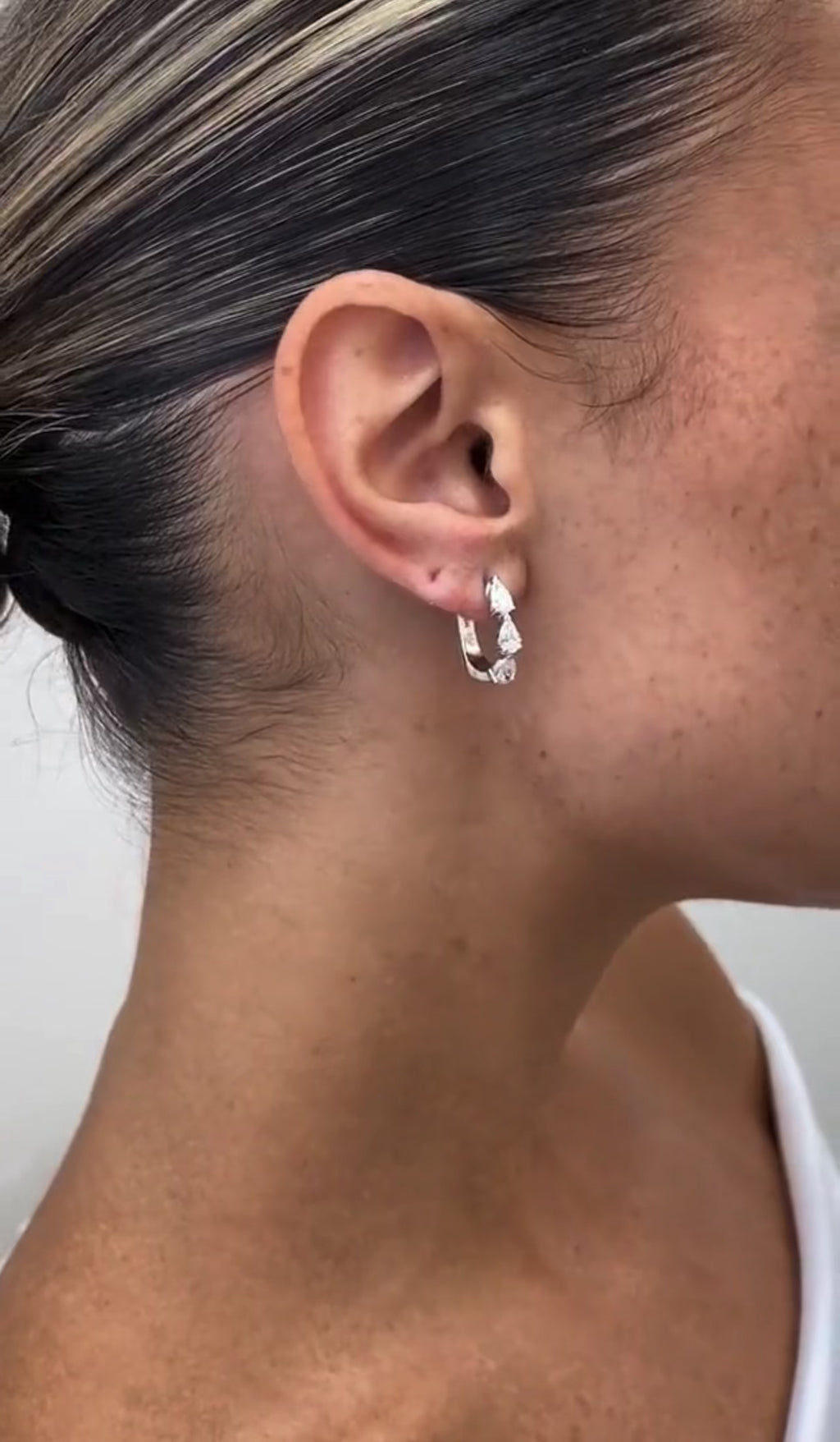 1.50ct Pear Cut Hoop Earrings