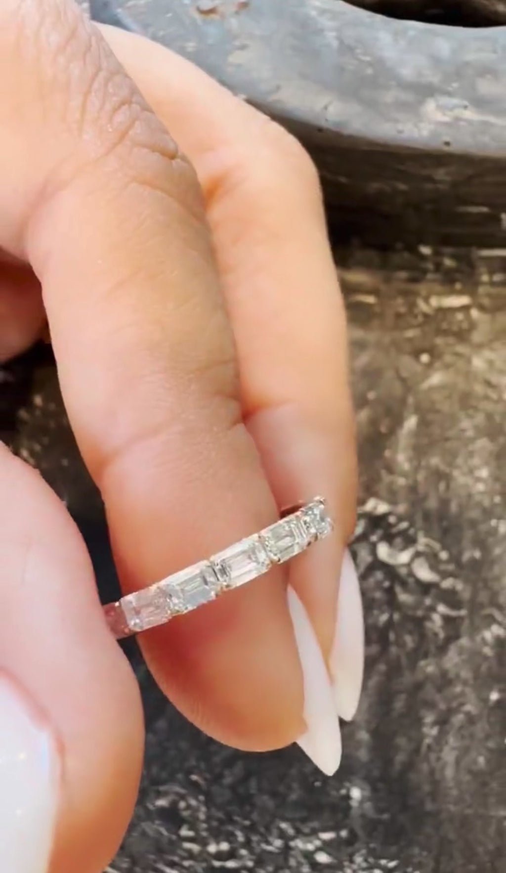 1.60ct Emerald Cut Wedding Band