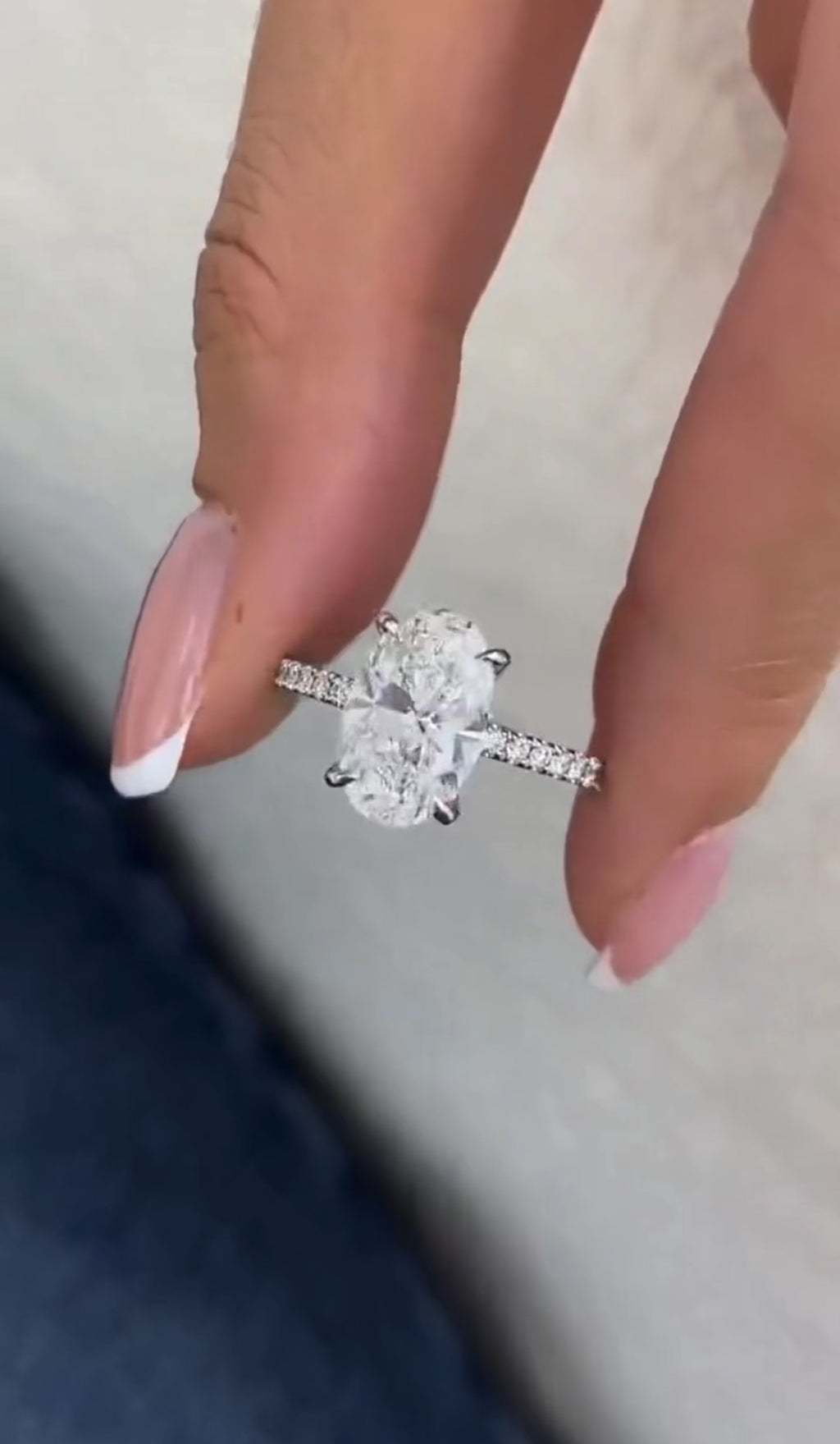 2.80ct Oval Hidden Halo Set Pavé Band Ring