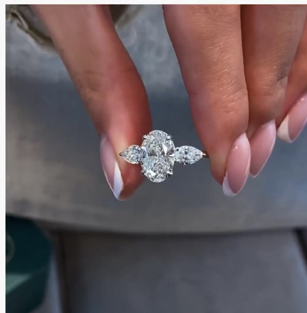 2.5ct Oval Cut 3-stone Ring
