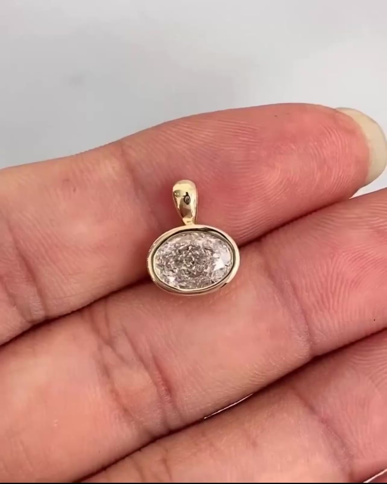 Oval Bezel Set Pendant