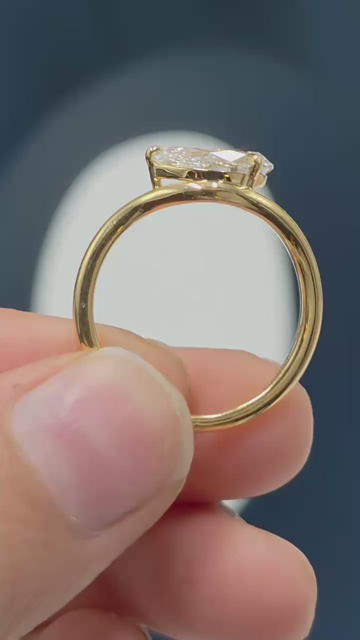 Pear Cut Pinky Finger Ring