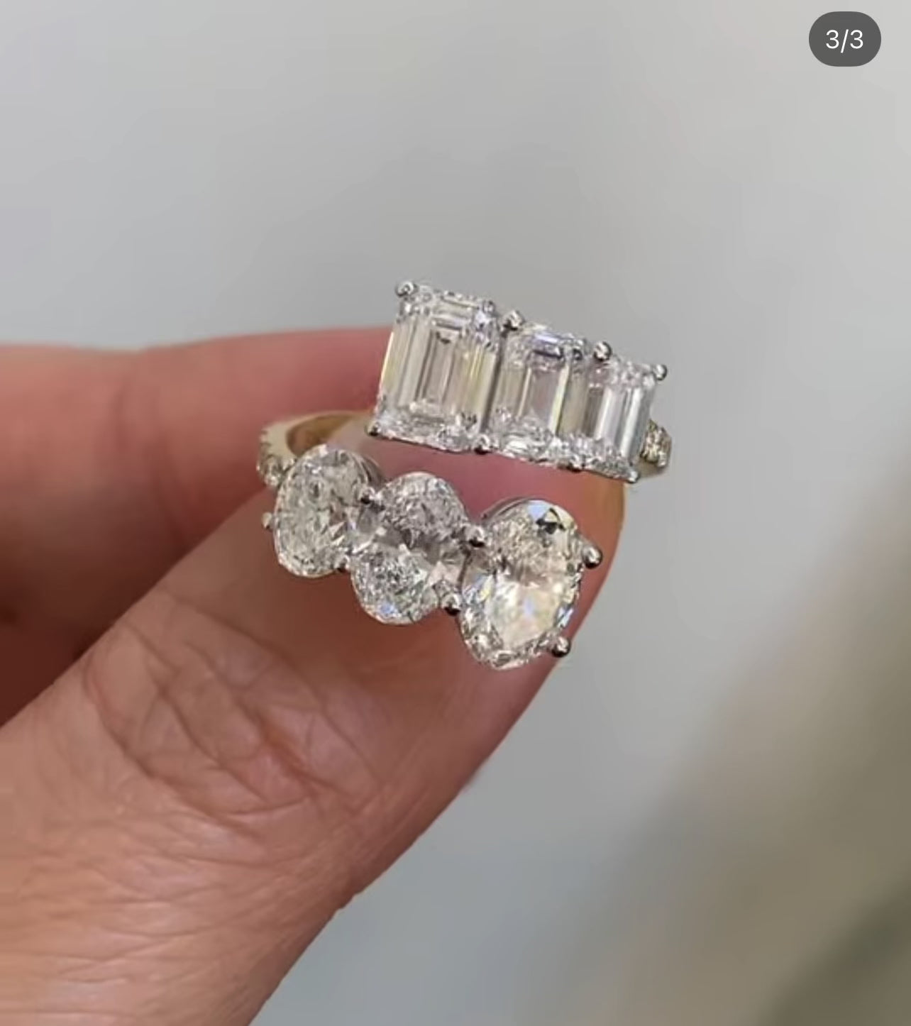 2.50ct Emerald & Oval Wedding Band