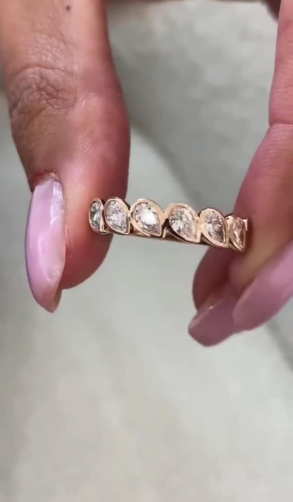 1.00ct Pear Cut Bezel Set Ring