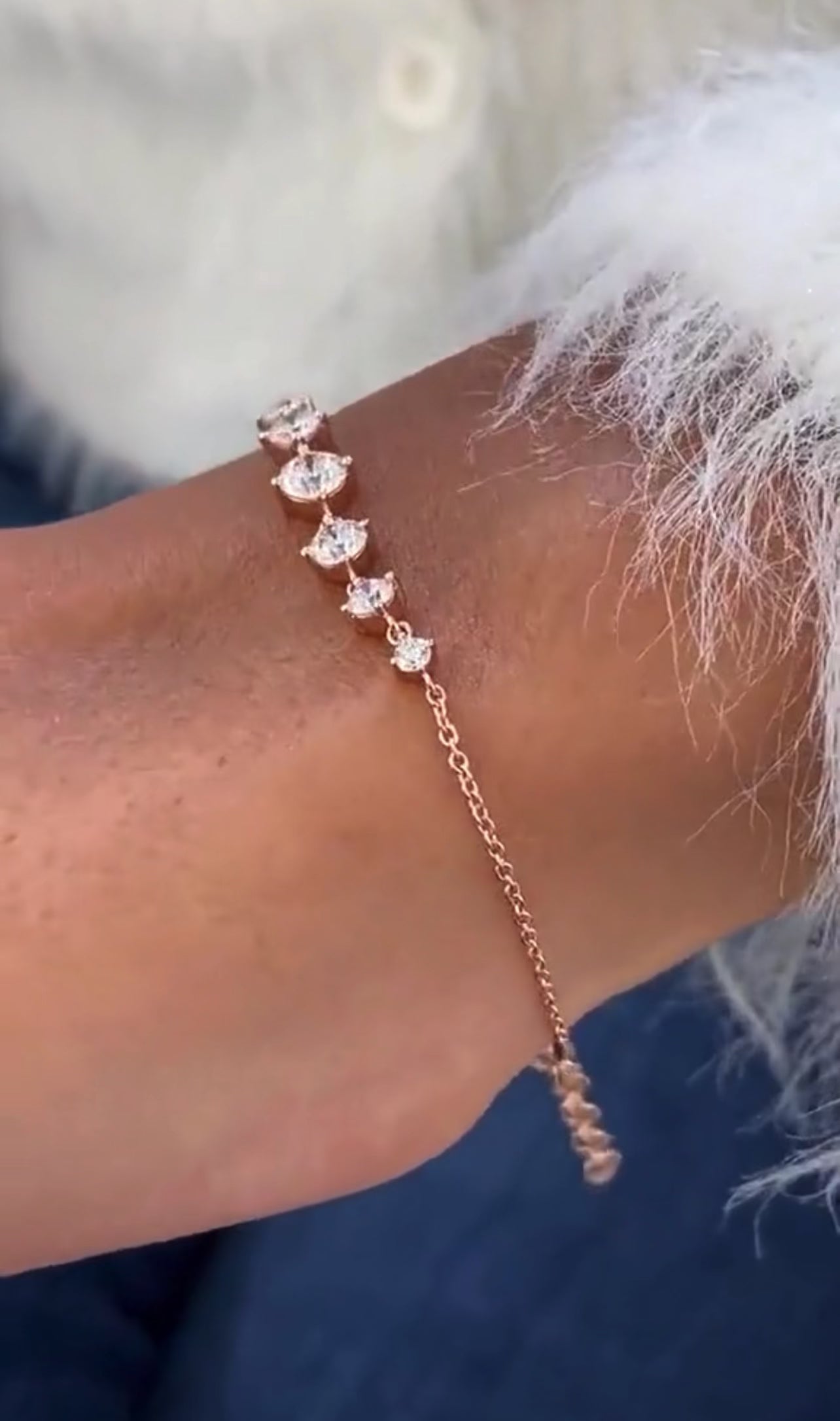 2ct Round Cut Adjustable Link Bracelet