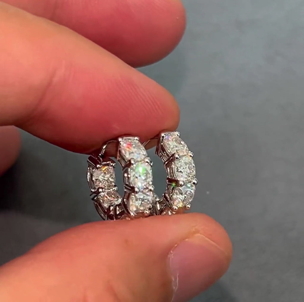 Cushion Cut Inside Out Huggies Earrings