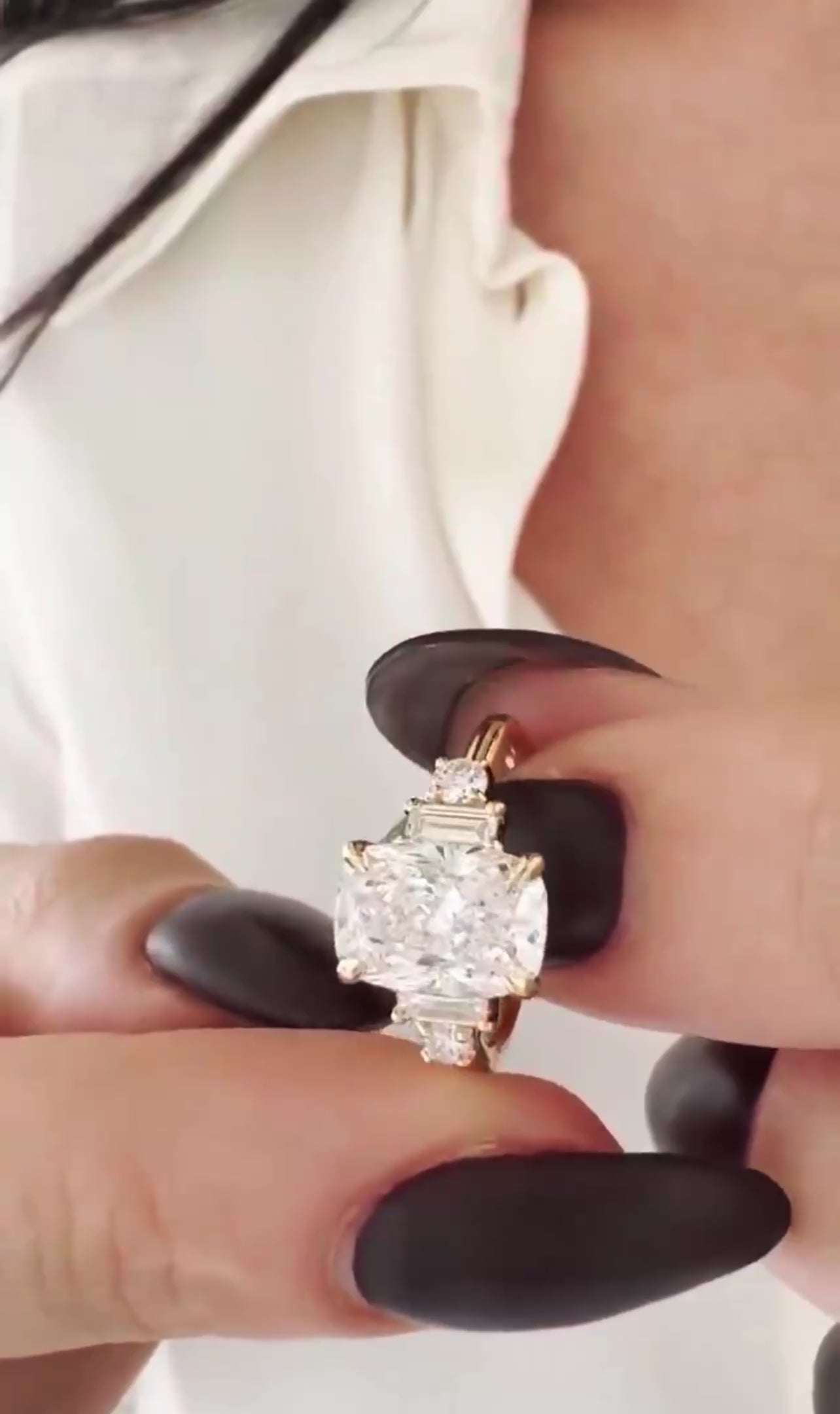 Elongated Cushion Engagement Ring