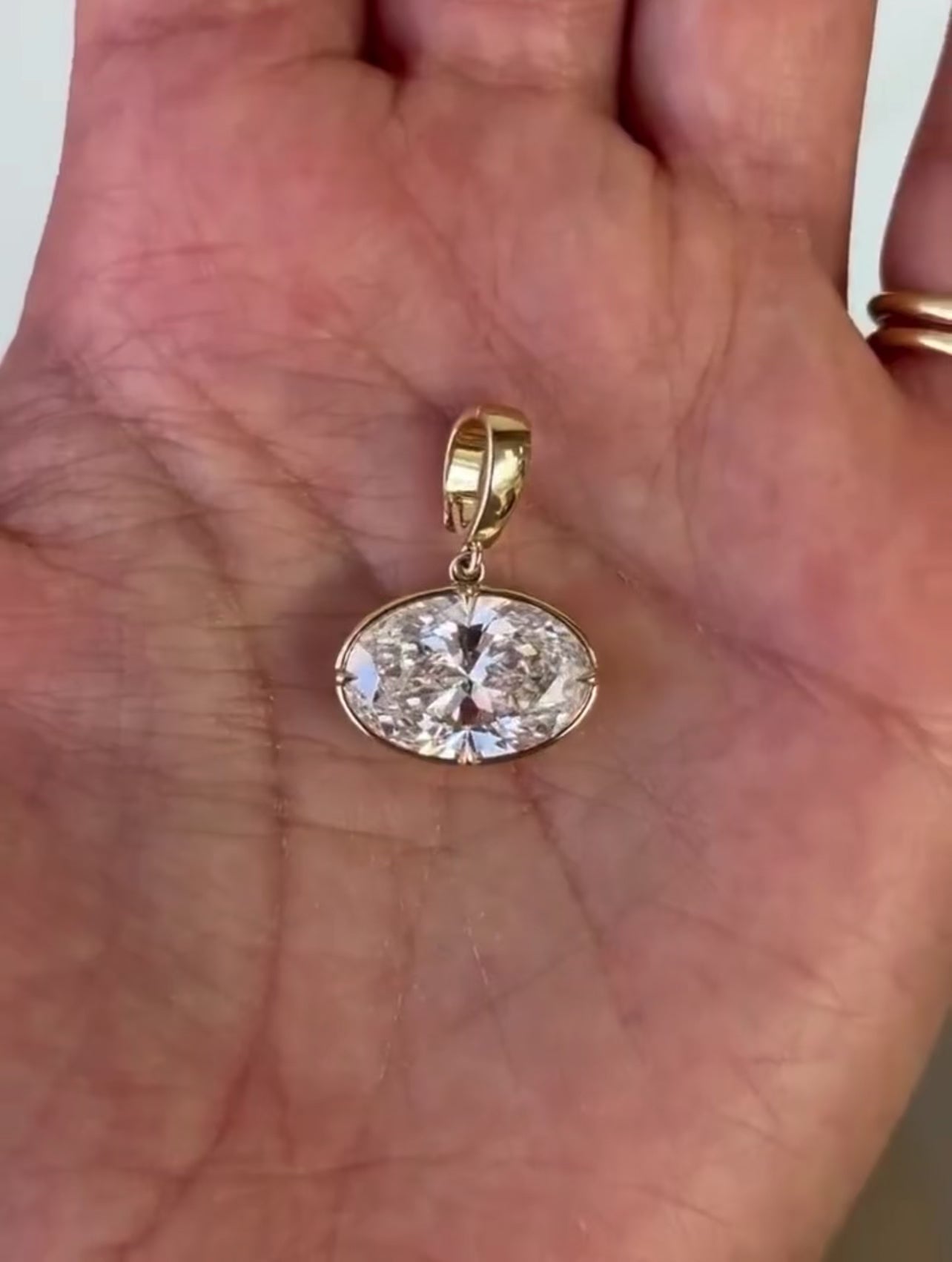 6ct Oval Cut East West Bezel Set Pendant