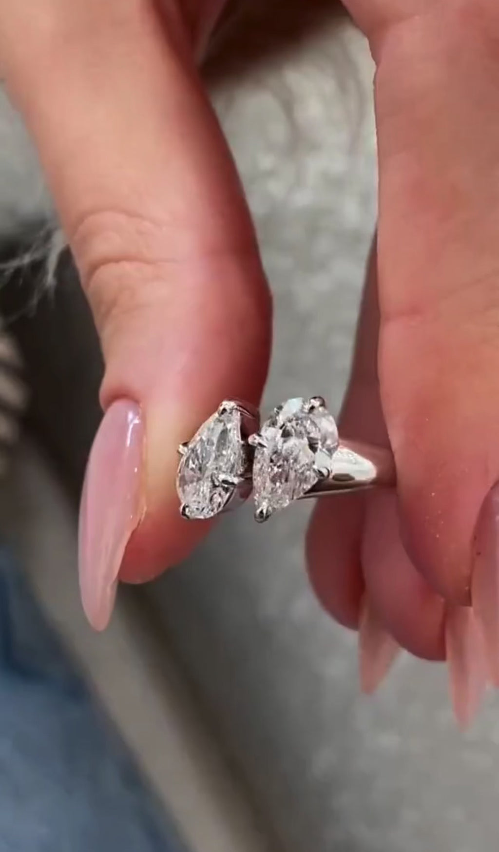 2.00 Pear Cut Two-Stone Ring