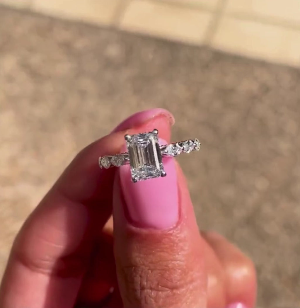 2ct Emerald Cut with Marquise Band