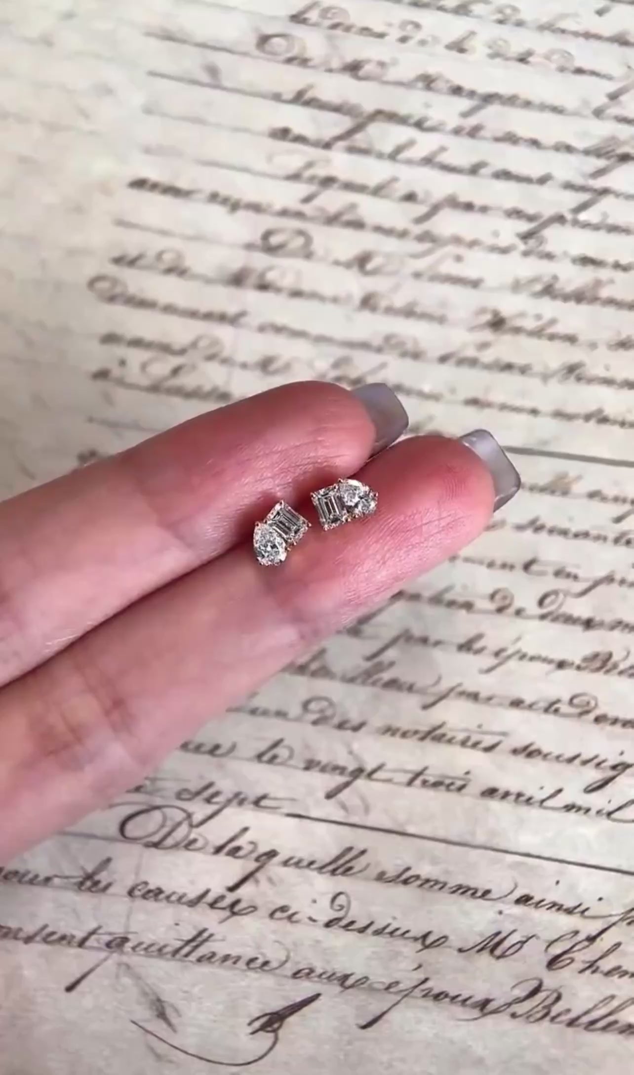 Toi et Moi Emerald & Pear Cut Earrings