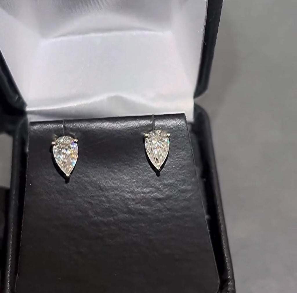 Pear Cut Prong Set Studs
