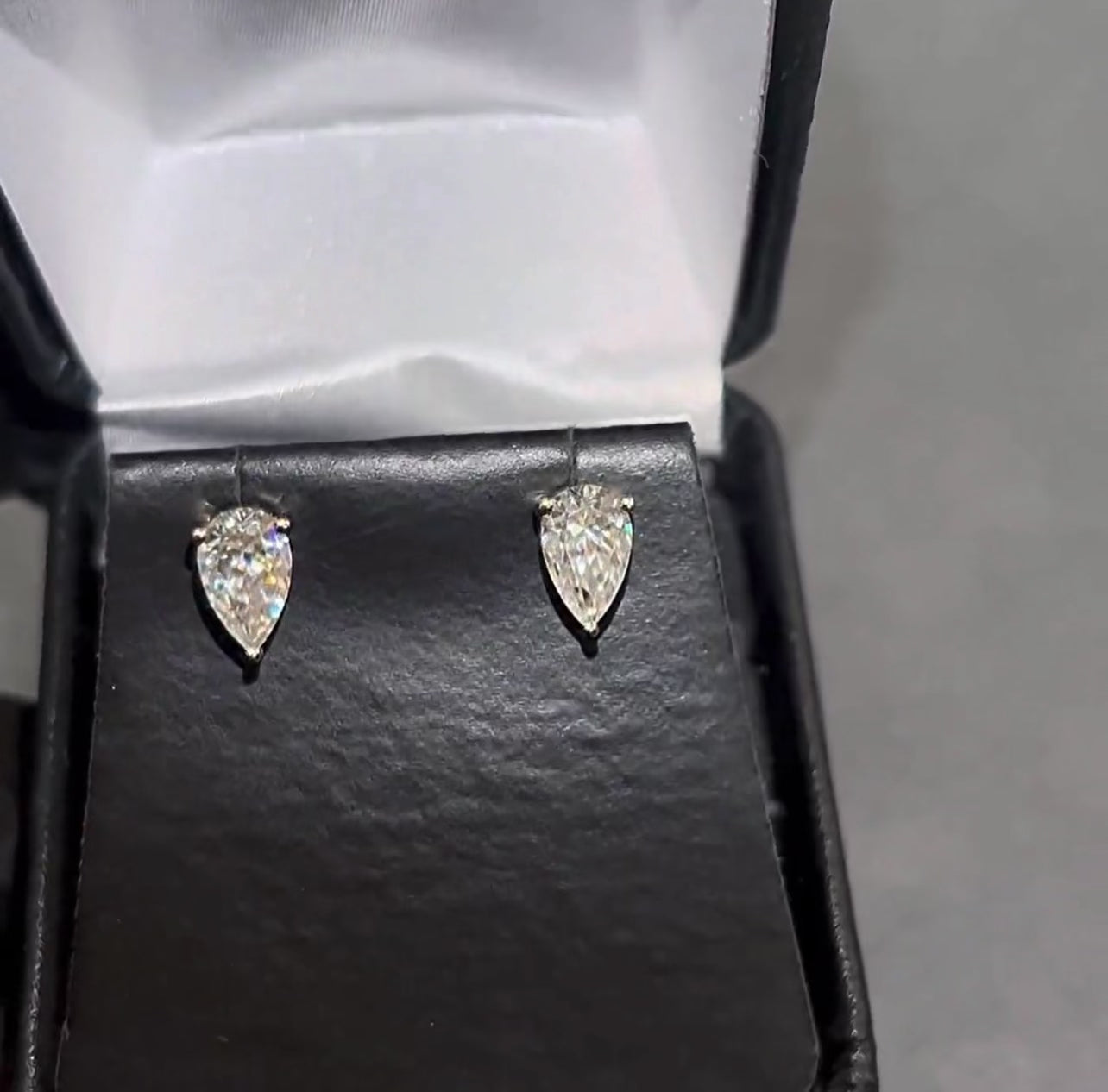 Pear Cut Prong Set Studs