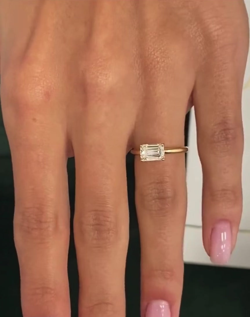 1.00ct Emerald East West Set Proposal Ring