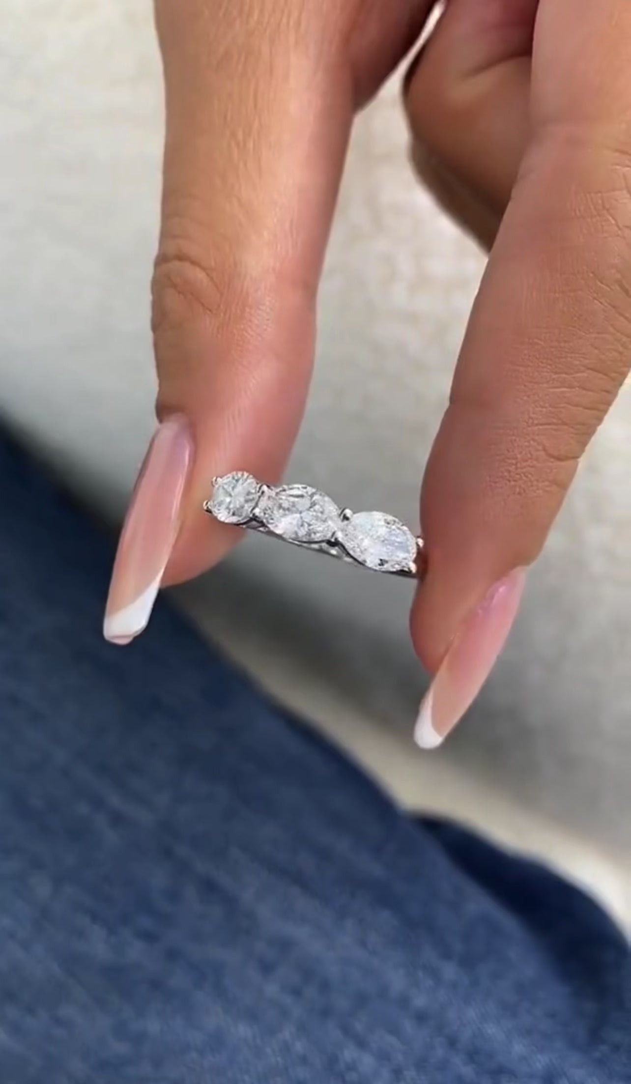 1.80ct Oval 3-Stone Wedding Ring