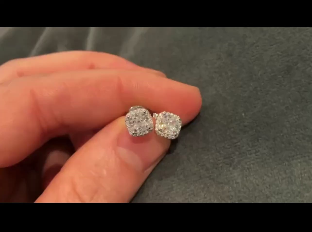 Cushion Cut Halo Earrings