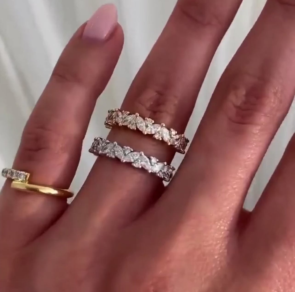1.25ct Round & Marquise Alternating Eternity Band