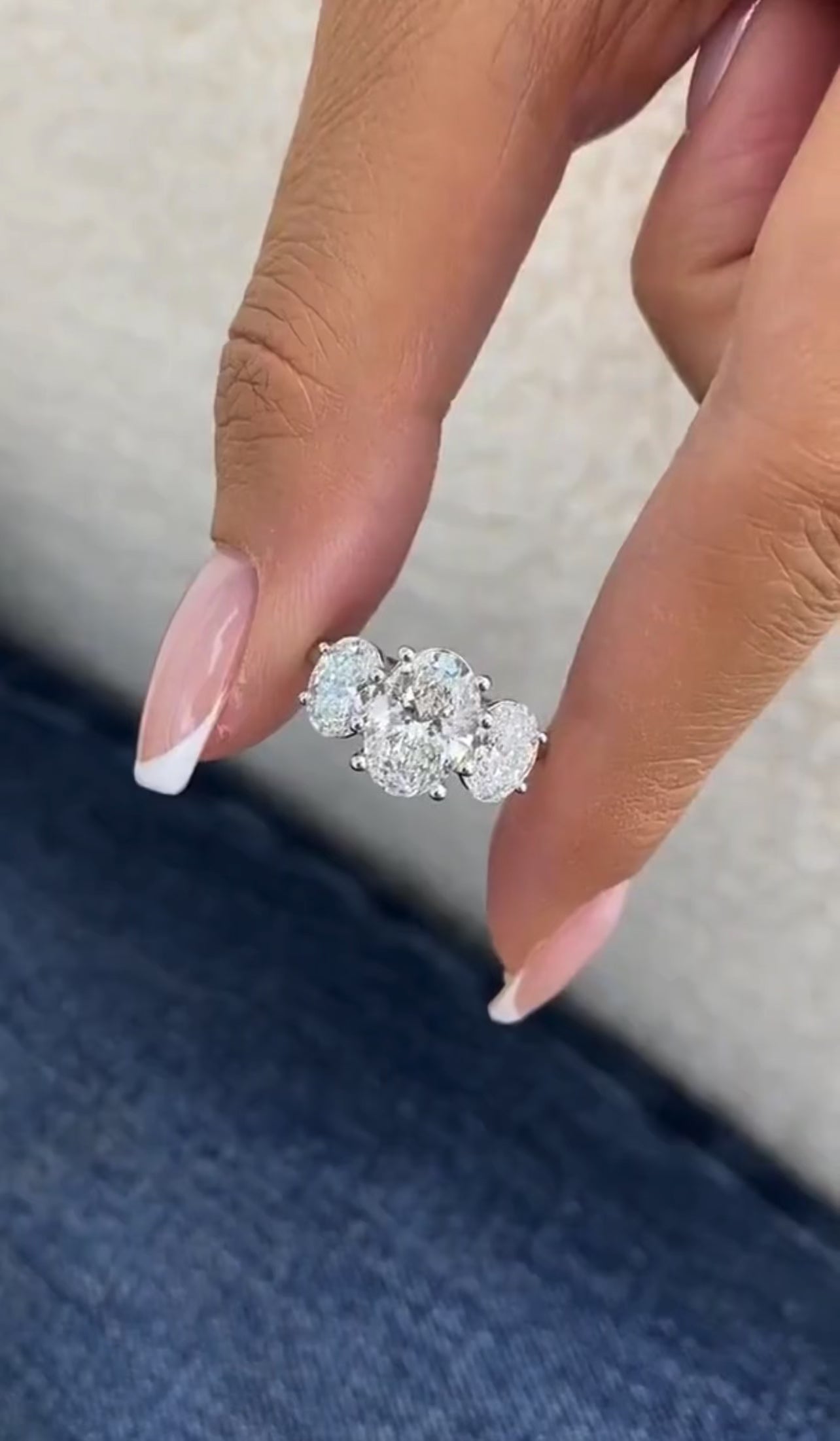 3.70ct Oval 3-Stones Ring