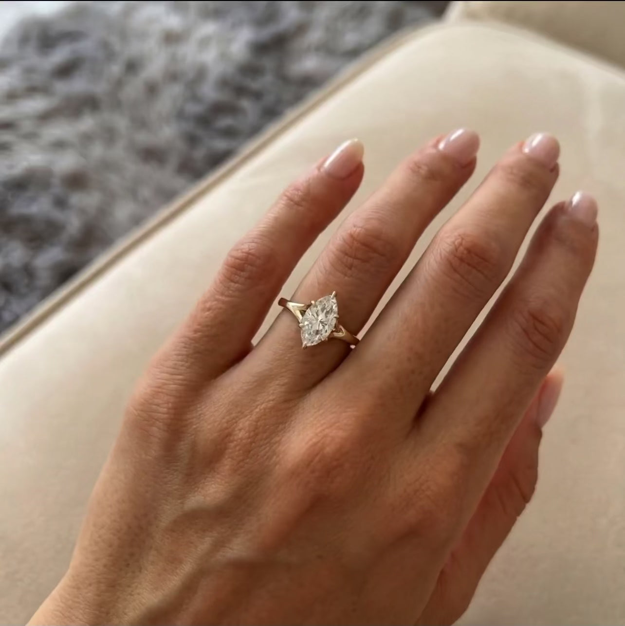 1.5ct Marquise Cut Split Shank Ring
