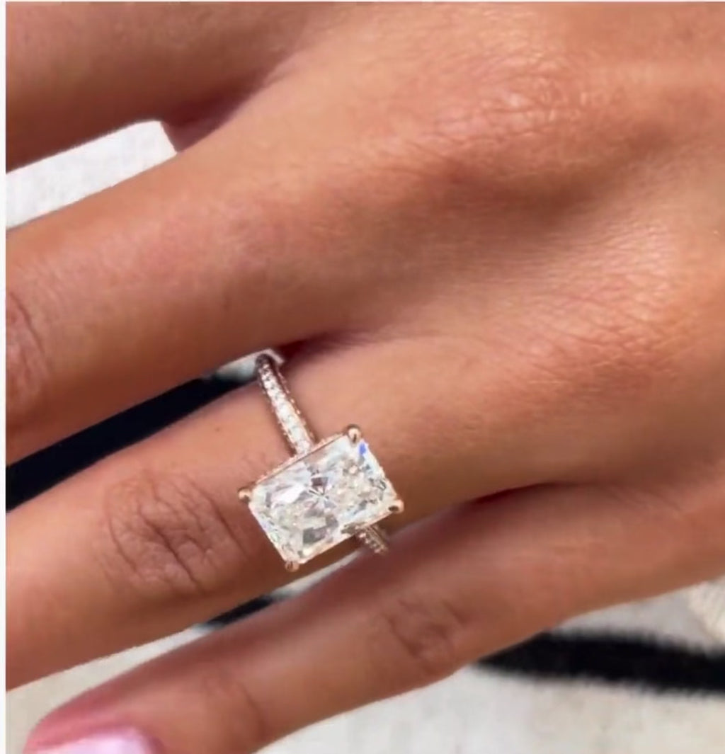 2ct Radiant Cut Hidden Halo Set Ring