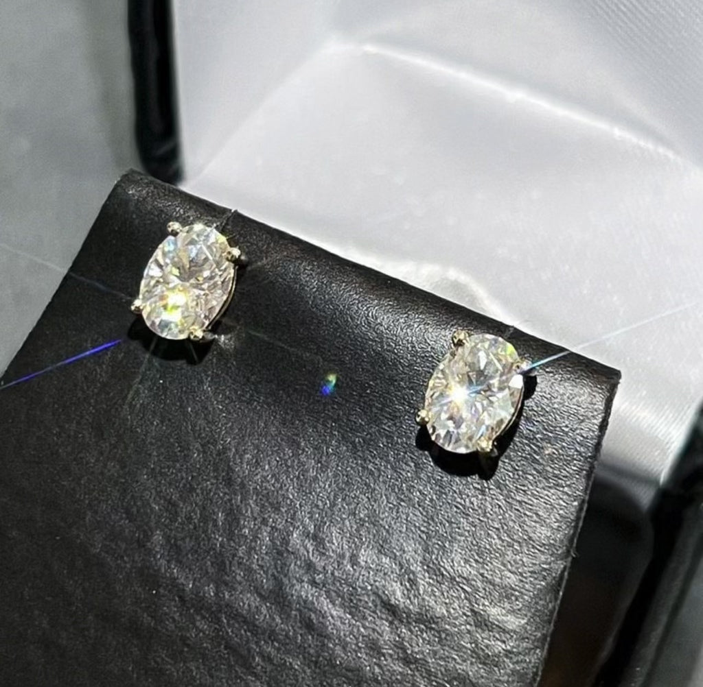 1ct Oval Cut Martini Set Studs