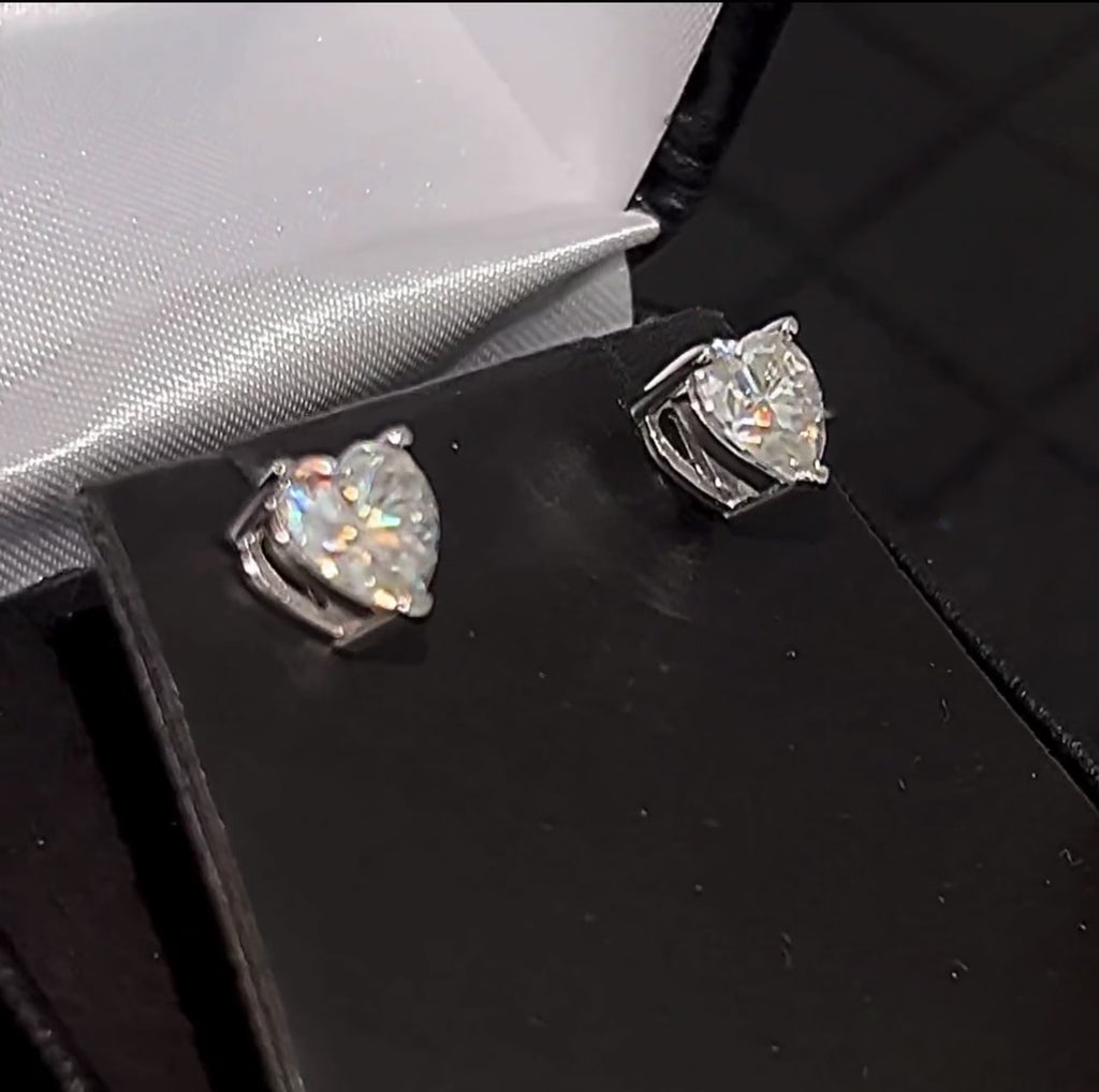Heart Cut Prong Set Studs