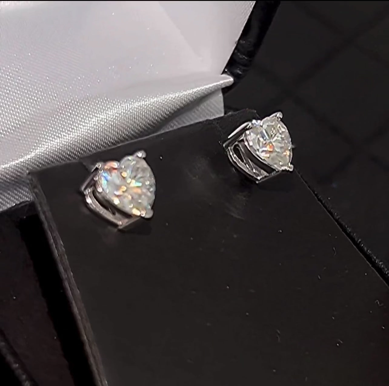 Heart Cut Prong Set Studs